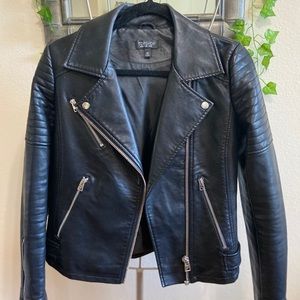 Topshop Leather Moto Jacket